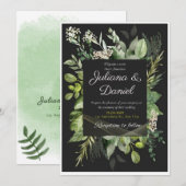 mooie trouwuitnodiging kaart (Voorkant / Achterkant)