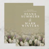 Mooie trouwuitnodiging met witte tulpen kaart (Voorkant / Achterkant)