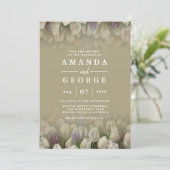 Mooie trouwuitnodiging met witte tulpen kaart (Staand voorkant)