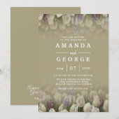 Mooie trouwuitnodiging met witte tulpen kaart (Voorkant / Achterkant)