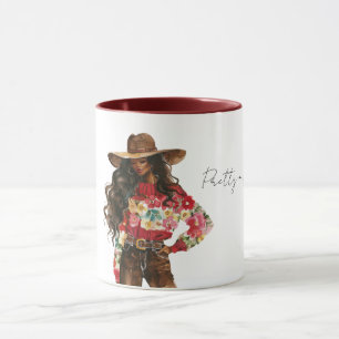 Mooie trui met rode bloemen mok