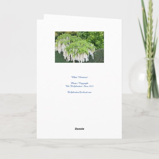 Mooie tuin afbeelding van witte wisteria ! kaart (Achterkant)