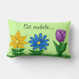 Mooie Tuin Bloemen Groene Worp Kussen