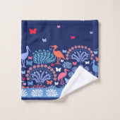 Mooie tuin grens vlinder vogel bloemen bad handdoek (Wasdoekje)