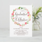 Mooie Tuin Krans Afstudeerfeest Uitnodiging (Staand voorkant)
