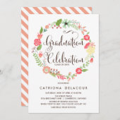 Mooie Tuin Krans Afstudeerfeest Uitnodiging (Voorkant / Achterkant)