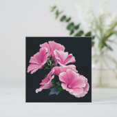 Mooie Tuin Roze Mallow Rozen Bloemen Kaart (Staand voorkant)