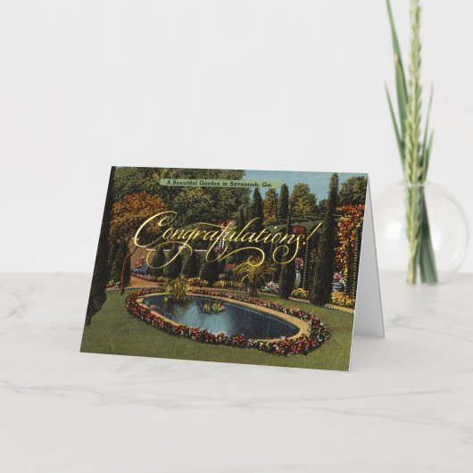 Mooie Tuin Savannah GA Briefkaart Kunst Groet (Voorkant)