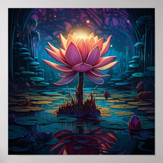 Mooie Tuin Waterlelie Poster (Voorkant)