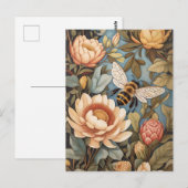 Mooie tuinbij met proteasebloemen briefkaart (Voorkant / Achterkant)