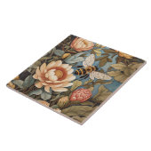 Mooie tuinbij met proteasebloemen tegeltje (Zijkant)