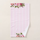 Mooie tuinbloemen Aangepaste monogram stripes Bad Handdoek (Handdoek)