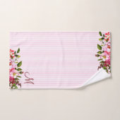 Mooie tuinbloemen Aangepaste monogram stripes Bad Handdoek (Handdoek)