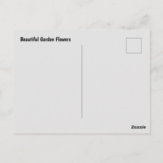 Mooie tuinbloemen briefkaart (Achterkant)