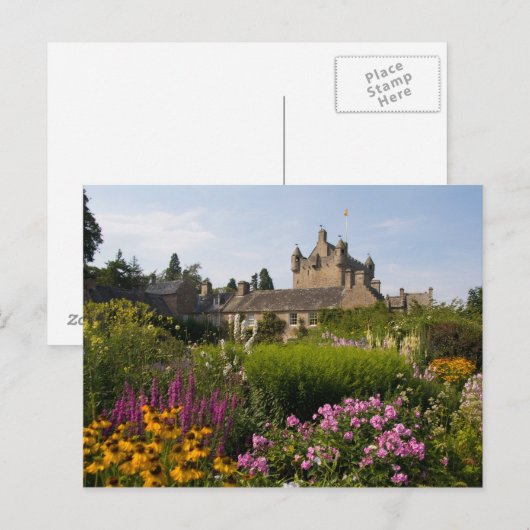 Mooie tuinen en beroemd kasteel in briefkaart (Voorkant / Achterkant)