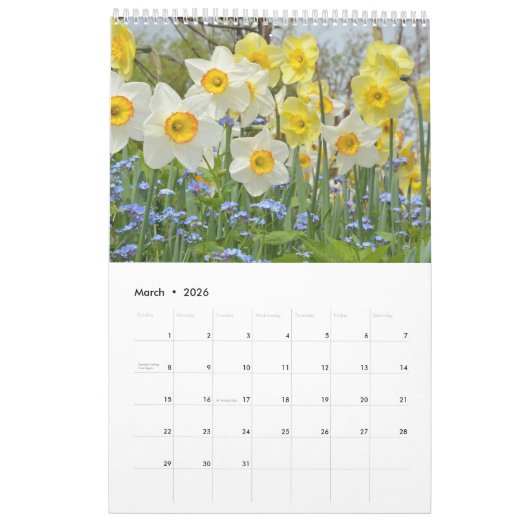 Mooie tuinen en bloemen kalender (Mar 2026)