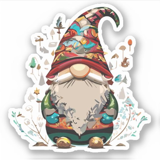 Mooie Tuinkabouter Sticker (Voorkant)