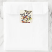 Mooie  tuinvlinders vierkante sticker (Tas)