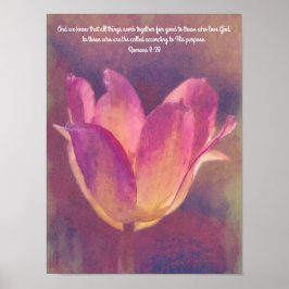 Mooie Tulp Bloem Art Bijbel Verse Poster