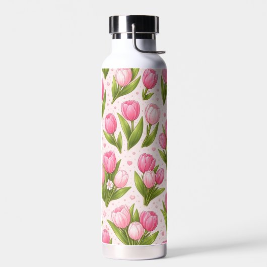 Mooie Tulp Bloem Esthetische Waterfles (Links)