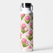 Mooie Tulp Bloem Esthetische Waterfles (Voorkant)