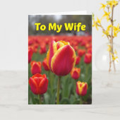 Mooie Tulp Bloem Kaart (Gele Bloem)