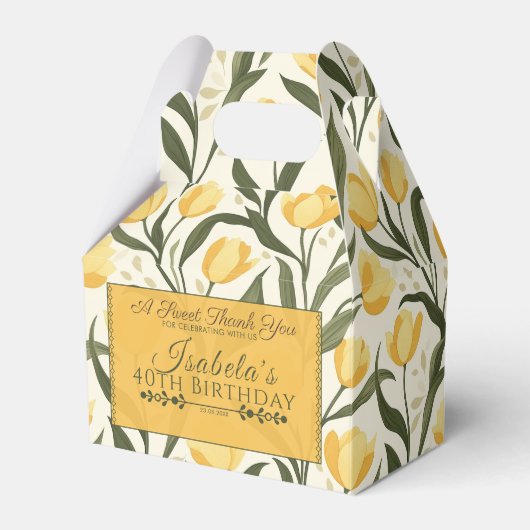 Mooie Tulp Bloem Kinderen Verjaardag Bedankdoosjes (Voorkant Zijde)