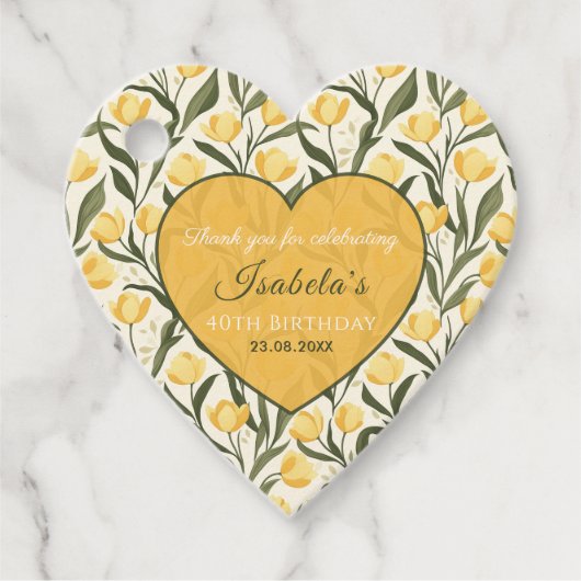 Mooie Tulp Bloem Volwassene Verjaardag Bedankjes Labels (Voorkant)