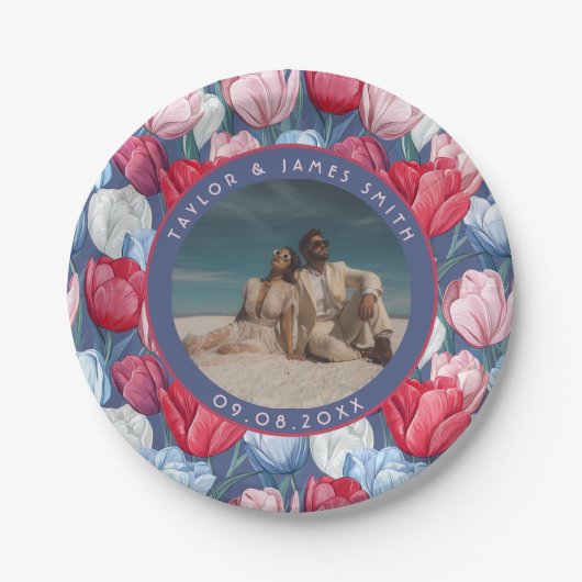 Mooie Tulp Borden Voor Trouwfeest Papieren Bordje (Voorkant)