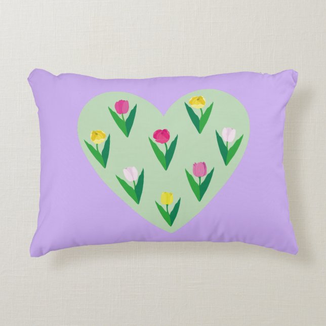 Mooie tulpen. accent kussen (Voorkant)
