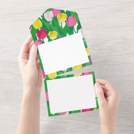 Mooie tulpen. all in one uitnodiging (Afscheurbaar)