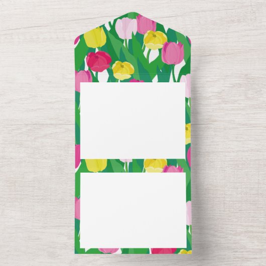 Mooie tulpen. all in one uitnodiging (Binnen)