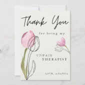 Mooie tulpen aquarel beste vriend grappig feestdagenkaart (Voorkant)