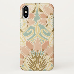 mooie tulpen art nouveau bloempatroon iPhone x hoesje