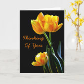Mooie tulpen die aan je denken Wenskaart Kaart (Gele Bloem)