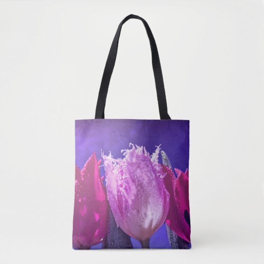Mooie tulpen op een canvas tas (Voorkant)