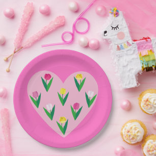 Mooie tulpen. papieren bordje