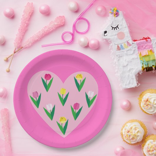 Mooie tulpen. papieren bordje (Feest)