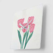 Mooie tulpen vierkante klok (Hoek)