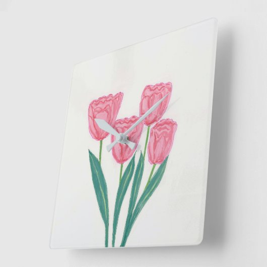 Mooie tulpen vierkante klok (Hoek)