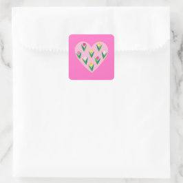 Mooie tulpen. vierkante sticker