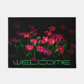 Mooie tulpenbloemen donker deurmat (Voorkant)