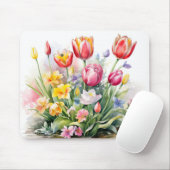 Mooie tulpenbloemen muismat (Met muis)