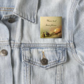 Mooie  tulpenknop vierkante button 5,1 cm (In situ)