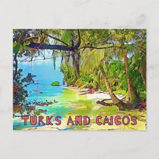 Mooie Turken en Caicos Tropische Paradijs Kunst Briefkaart (Voorkant)