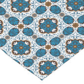 💙🤎 Mooie turkoois en bruine Azulejos, V Sh Korte Tafelloper (Hoek)