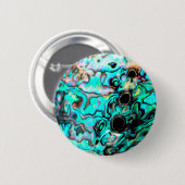 Mooie turquoise abalone paua shell ronde button 5,7 cm (Voorkant /achterkant)