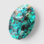 Mooie turquoise abalone paua shell ronde klok (Hoek)