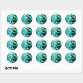 Mooie turquoise abalone paua shell ronde sticker (Vel)