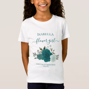 Mooie turquoise & aqua rozen bloemenmeisje cadeau t-shirt